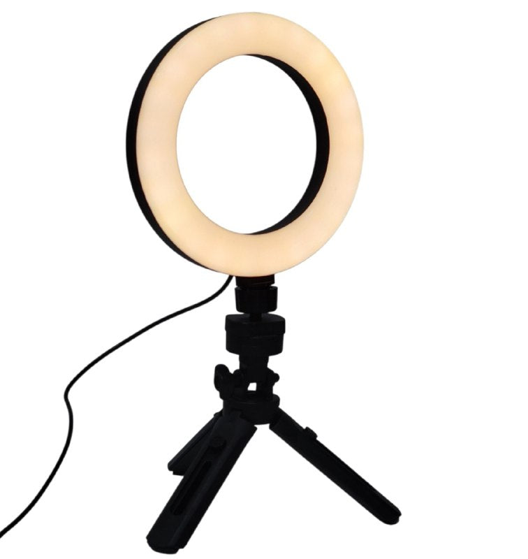 ARO DE LUZ LED TRICOLOR USB, ILUMINA TUS TRANSMISIONES EN VIVO MEJORANDO LA TONIFICACION DE TUS OJOS Y EMBELLECE TU PIEL LIVE