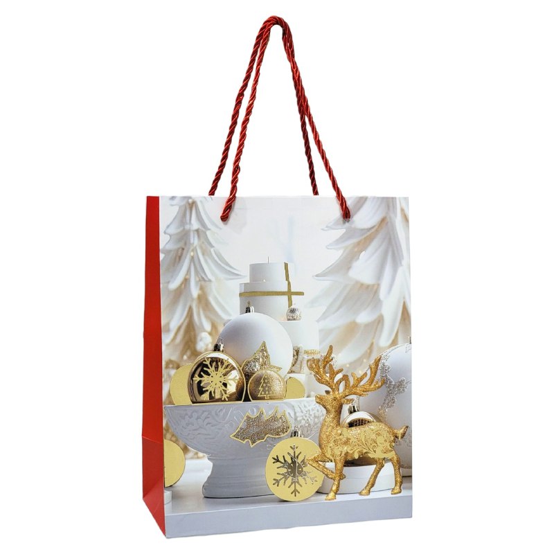 BOLSA DE REGALO NAVIDEÑA PEQUEÑA 18X23X10CM