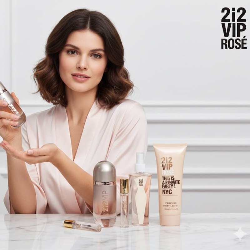 SET 2i2 VIP ROSE EDP 80ML, EDP 15ML, SPLASH 100ML, BODY LOTION 150ML,