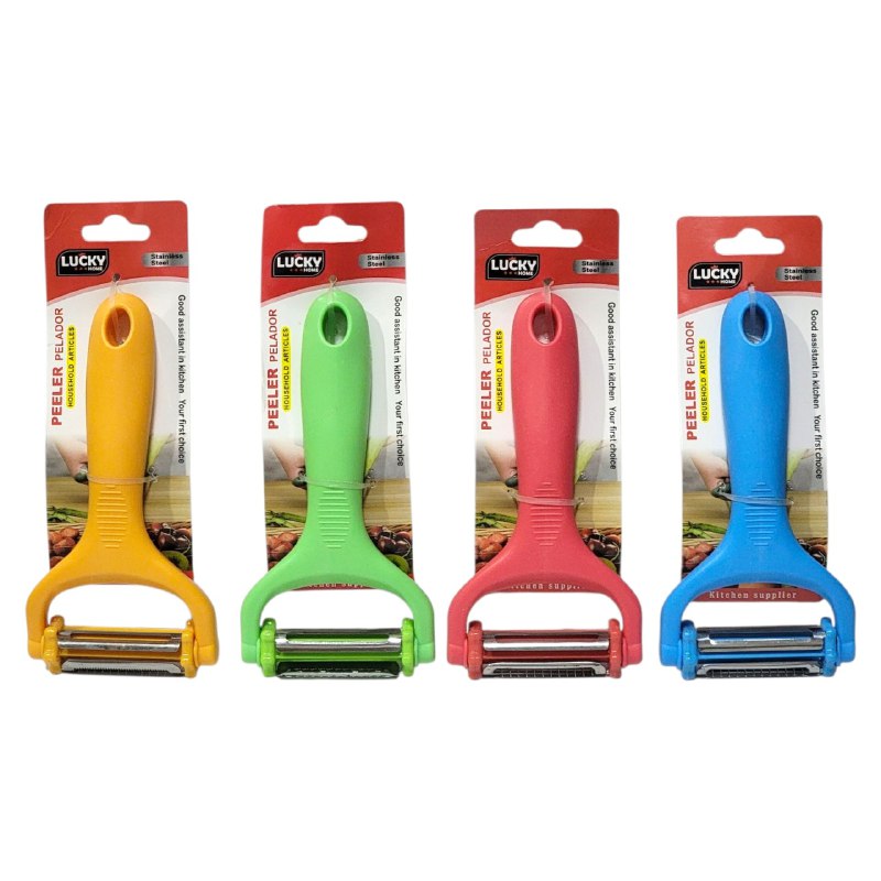 PELADOR DE VERDURAS DE ACERO INOXIDABLE DE ALTA CALIDAD LUCKY HOME 4 COLORES