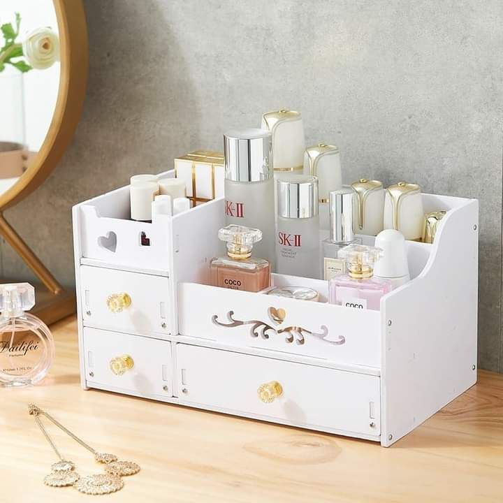 ORGANIZADOR DE MAQUILLAJE O JOYERIA COLOR BLANCO