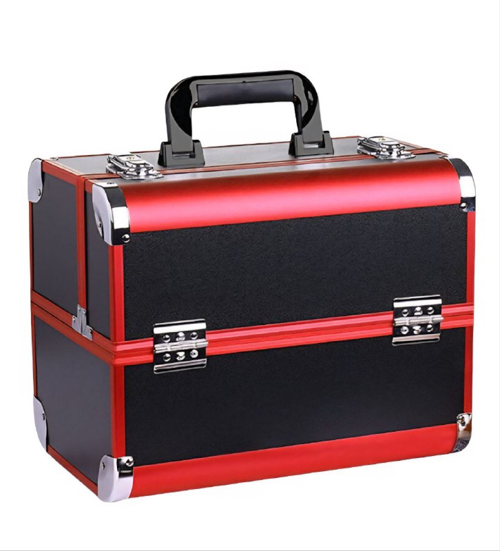 ESTUCHE ORGANIZADOR PROFESIONAL DE MAQUILLAJE, COSMETIQUERA PORTATIL DE 4 BANDEJAS PLEGABLES, 4 COLORES 32X21X26CM