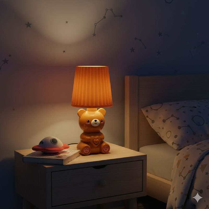LAMPARAS DE NOCHE DECORATIVAS DE OSO Y RANA, LUZ LED SUAVE RECONFORMANTE PARA NIÑOS 16CM