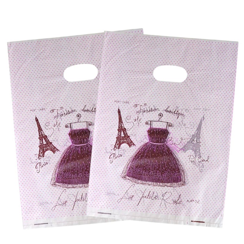 BOLSA DE REGALO PLASTICA MEDIANA 25X35CM, PAQUETE 100UND