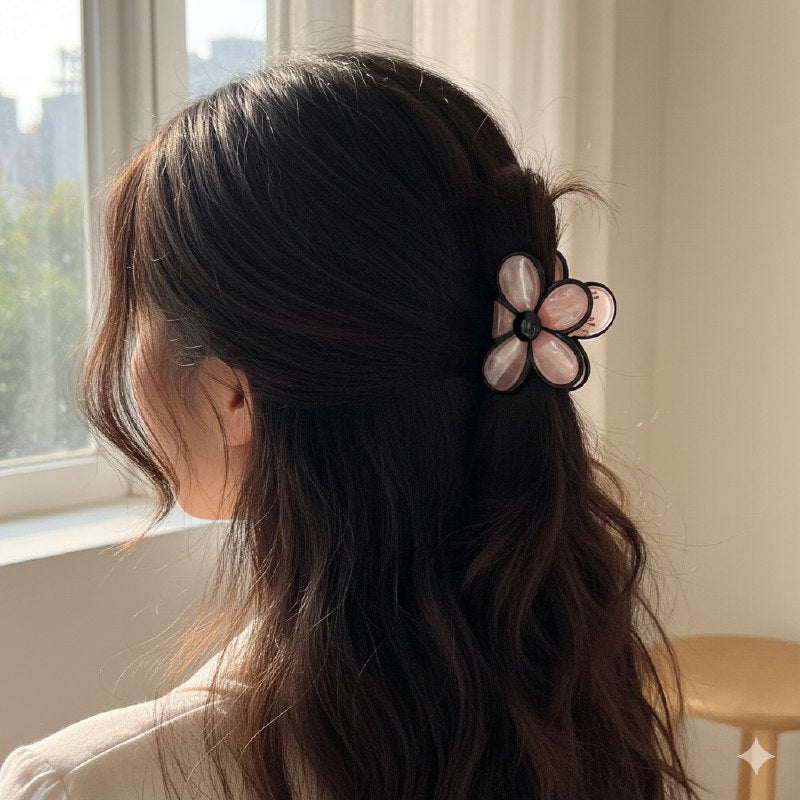 GANCHO PARA EL CABELLO DE FLOR FUERTE SUJECION EN PAQUETE DE 12UND 7.5X8CM