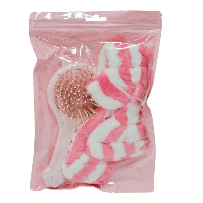 SET DE CUIDADO PERSONAL DE 2 PIEZAS, VINCHA ELASTICA Y PEINE DESENREDANTE 17CM