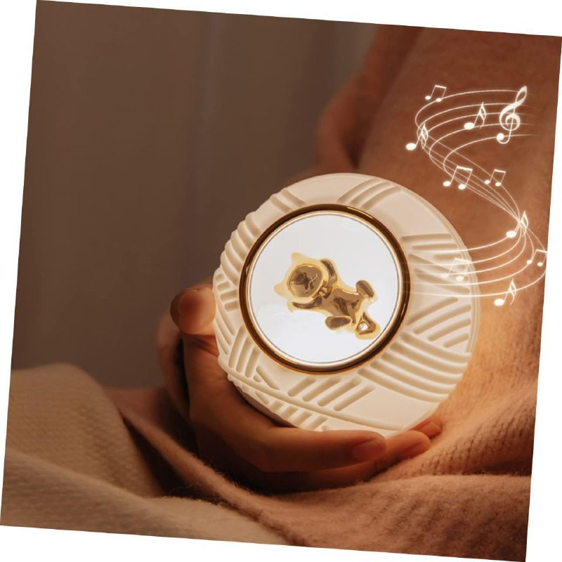LAMPARA DE NOCHE CON MUSICA, COLOR BLANCO PARA DORMITORIO,USB, SILICONA