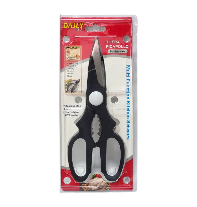 TIJERAS DE COCINA PICAPOLLO DE ACERO INOXIDABLE DE ALTA CALIDAD DAILY USA, 3 COLORES