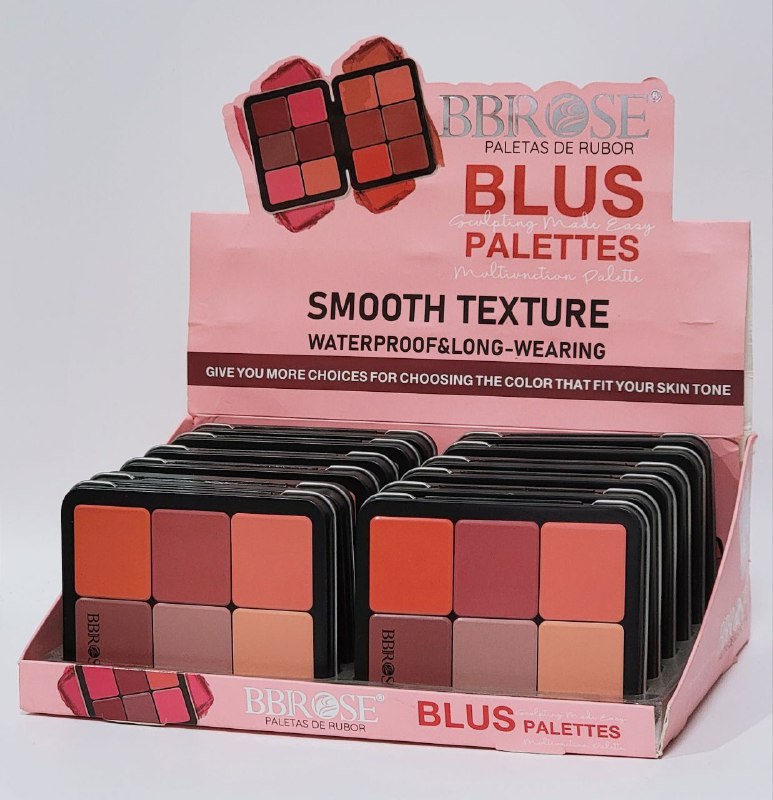 BLUSH RUBOR EN PALETA DE TEXTURA SUAVE, RESISTENTE AL AGUA Y LARGA DURACION BBROSE BLUS