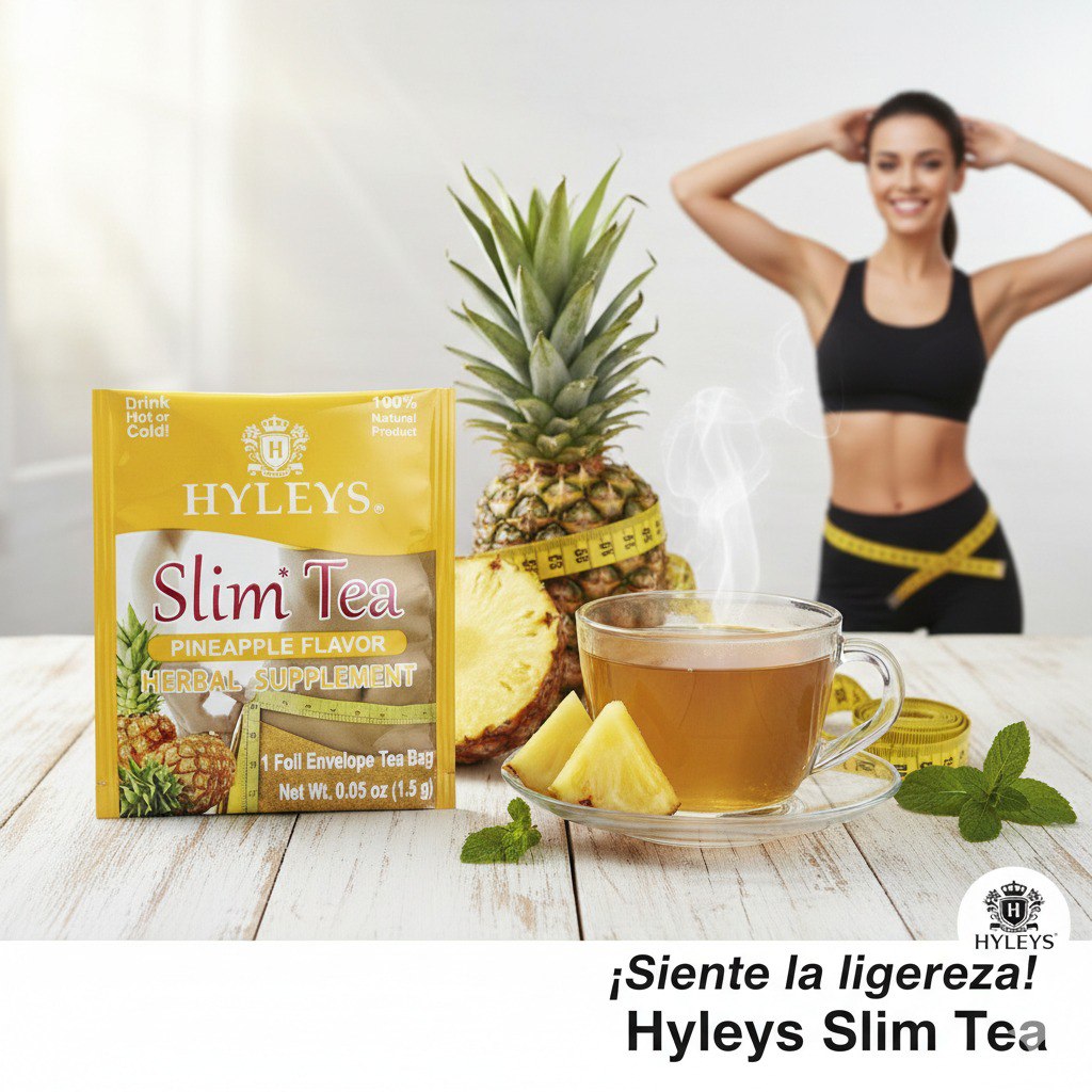 SUPLEMENTO HERBAL TE ADELGAZANTE SABOR PIÑA HYLEYS SLIM TEA 50UND