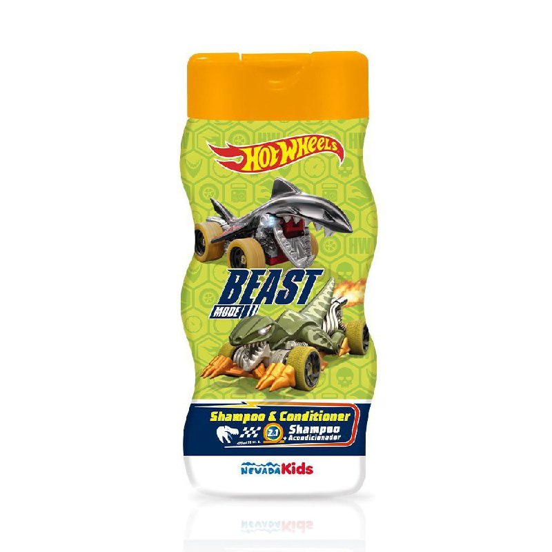 SHAMPOO PARA NIÑOS 2 EN 1 LIMPIA Y SUAVIZA DE HOT WHEELS NEVADA 473ML