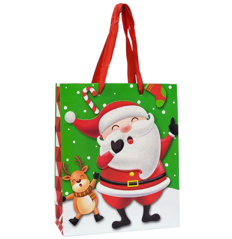 BOLSA DE REGALO NAVIDEÑA PAQUEÑA 19.5X23.5X10CM