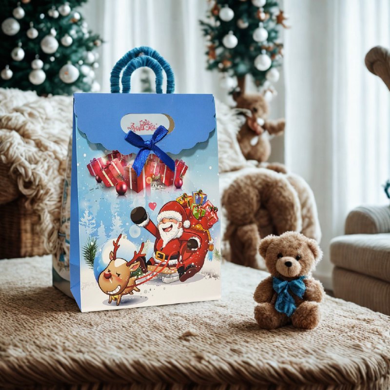 BOLSA DE REGALO NAVIDEÑA MEDIANO 14X21CM