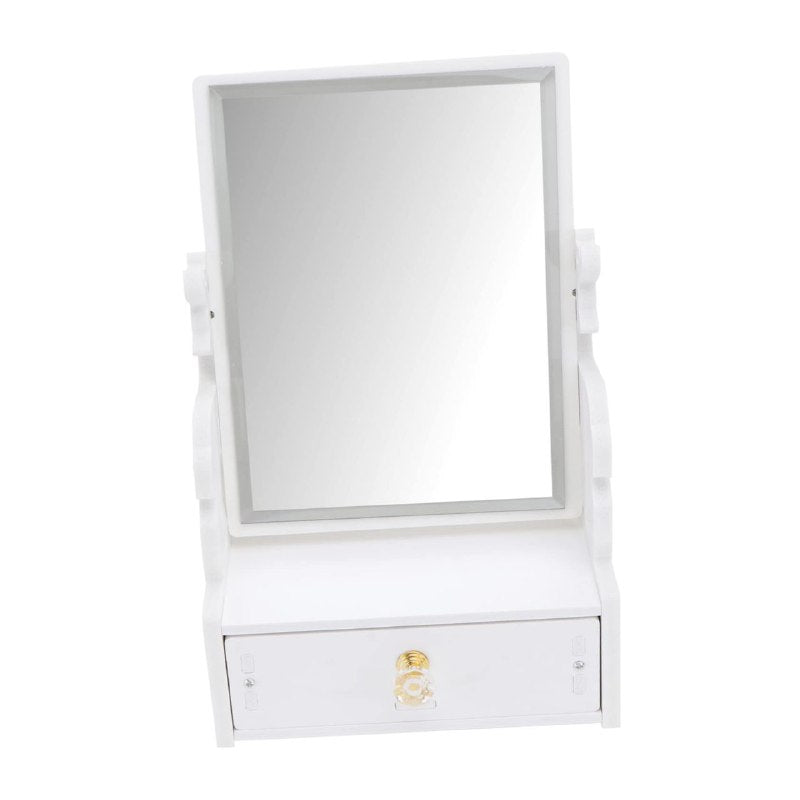 ESTANTE ORGANIZADOR DE COSMETICOS, MAQUILLAJE O JOYERIA COLOR BLANCO CON ESPEJO 16X13X19CM