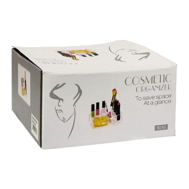 ORGANIZADOR DE MAQUILLAJE Y COSMETICOS TRANSPARENTE DE ACRILICO COSMETIC ORGANIZER 7X14X14CM