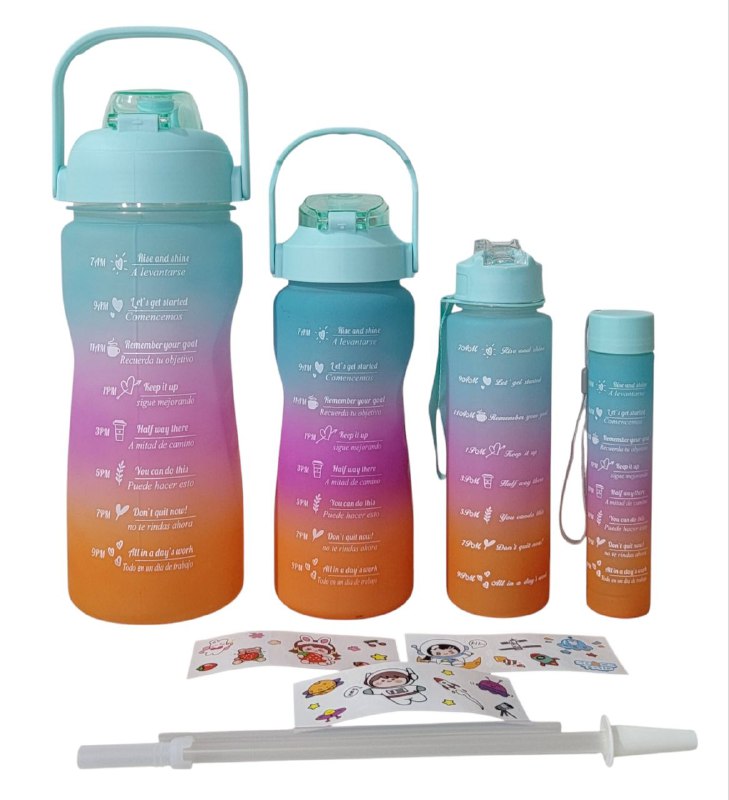 BOTES MOTIVACIONALES SET DE 4 PIEZAS, 3L/1600ML/900ML/500ML