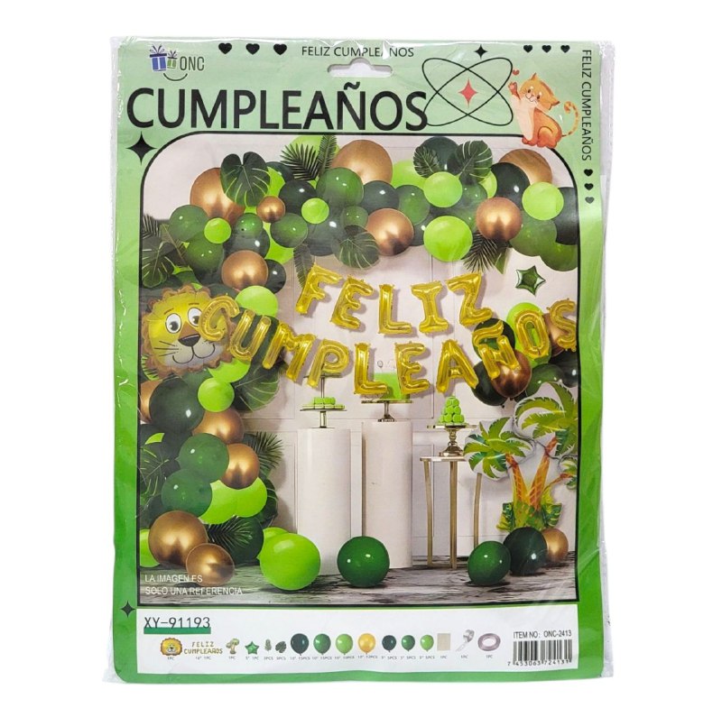 DECORACION PARA CUMPLEAÑOS EN SET COMPLETO, 1 CORTINA, 77 GLOBOS