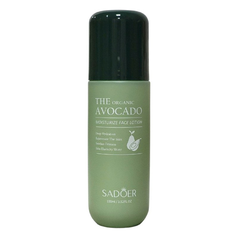 CREMA FACIAL DE AGUACATE, LOCION HIDRATANTE, TEXTURA HIDRATANTE, SUAVE Y ELASTICA SADOER THE ORGANIC AVOCADO 100ML