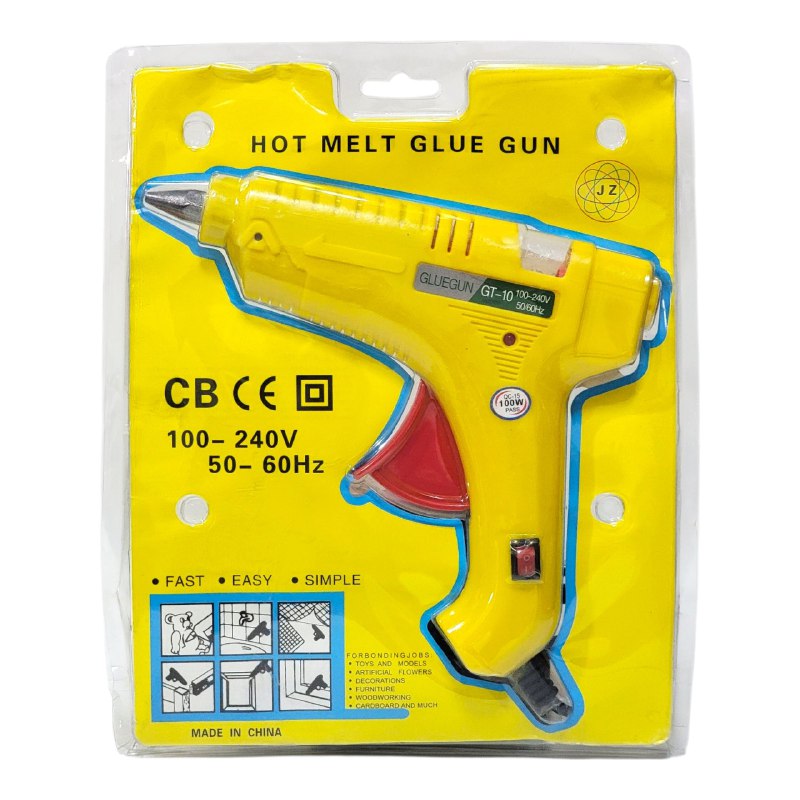 HERRAMIENTA PISTOLA DE SILICONA CALIENTE DE 100W DE POTENCIA RAPIDA Y SEGURA GLUEGUN GT-10