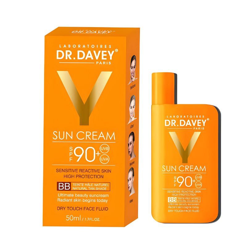 PROTECTOR SOLAR CREMA SPF 90 REALZA E ILUMINA, ALTA PROTECCION, PREVIENE LAS QUEMADURAS, LAS MANCHAS MARRONES EL ENVEJECIMIENTO DR DAVEY 50ML