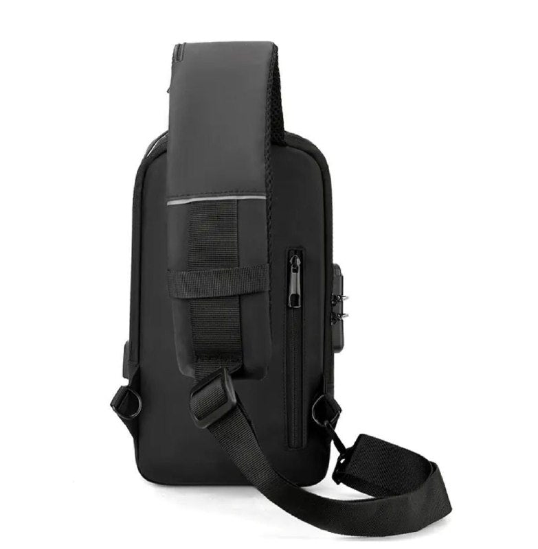 MOCHILA ECONOMICA CRUZADA IMPERMEABLE PARA HOMBRE CON PUERTO USB, SENDERISMO Y CAMINAR, DURADERO PORTATIL Y CLAVE ANTIRROBO