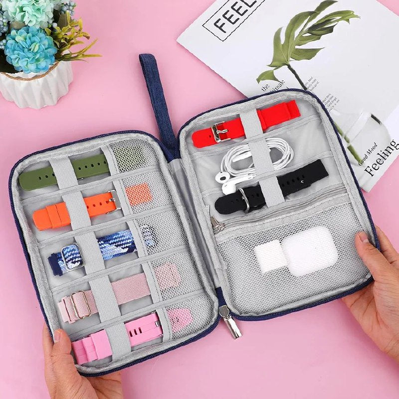 BOLSO ECONOMICO ORGANIZADOR DE CABLES O RELOJ IMPERMEABLE 4 COLORES TABU 25X19X2CM