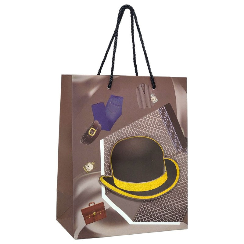 BOLSA DE REGALO PARA HOMBRE PEQUEÑA 18X10X23CM