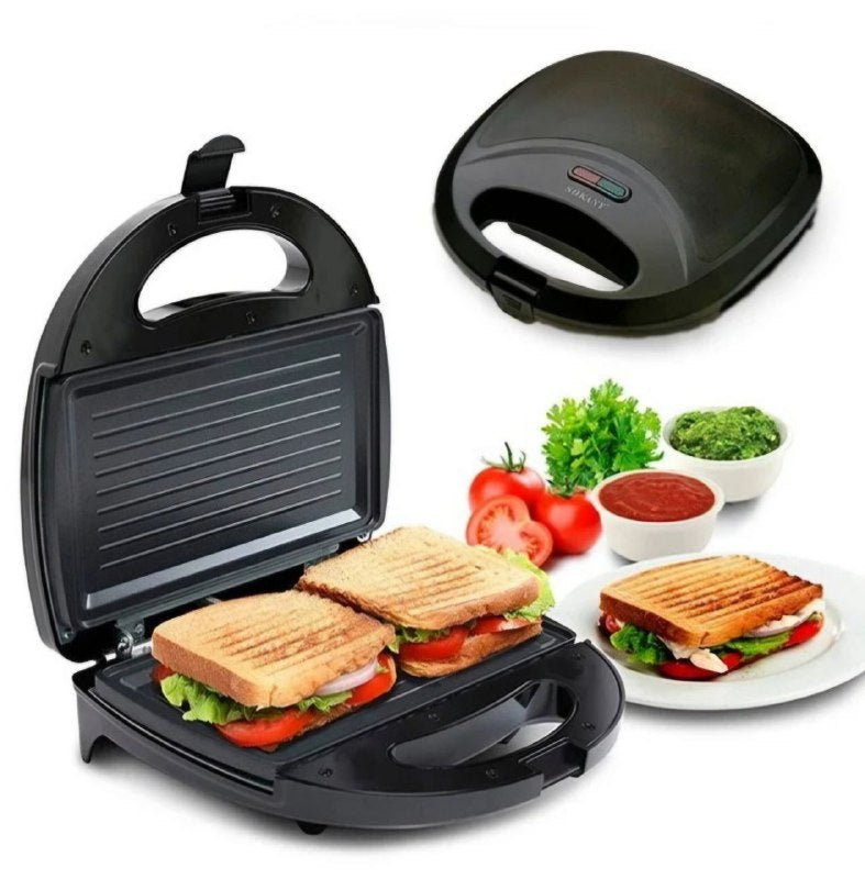 MAQUINA PARRILLA ELECTRICA SK-BBQ-142, RECUBRIMIENTO ANTIADHERENTE DE PLASTICO RESISTENTE AL CALOR, INDICADOR DE ENCENDIDO, 800W FUERZA, CALEFACCION DE DOBLE CARA SOKANY