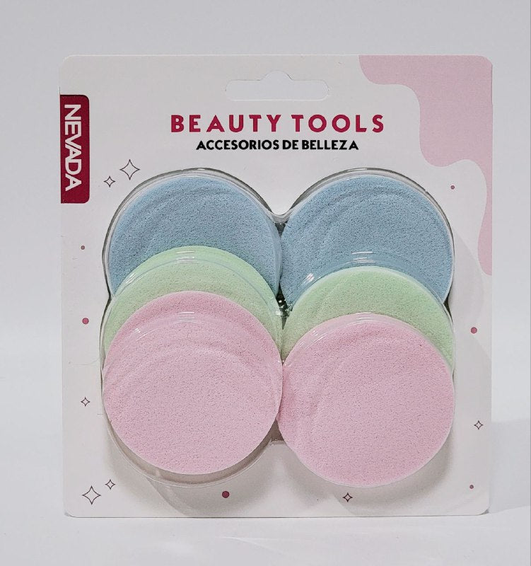 ESPONJAS PARA MAQUILLAJE EN SET DE 6UND, ACCESORIOS DE BELLEZA NEVADA BEAUTY TOOLS