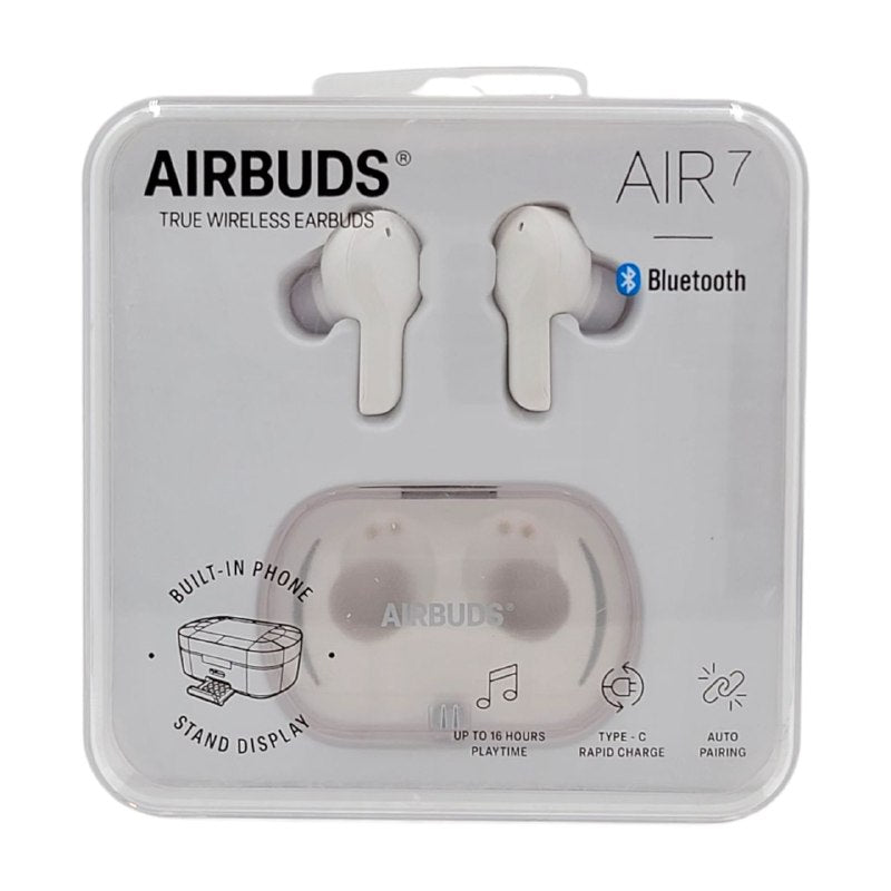 AUDIFONOS AURICULARES INALAMBRICOS ORIGINALES SONIDO POTENTE Y CLARO, MICROFONO UNIVERSAL CON CONTROL DE VOLUMEN, EMPAREJAMIENTO AUTOMATICO, BATERIA TOTAL 16H AIRBUDS AIR7