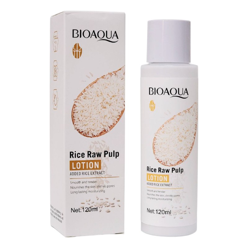 CREMA FACIAL, LOCION DE PULPA CRUDA DE ARROZ, VARIEDAD DE INGREDIENTES QUE CUIDAN LA PIEL, NUTRE LA PIEL SECA Y DESHIDRATADA, RETIENE EL AGUA Y SUAVIZA LA PIEL BIOAQUA 120ML