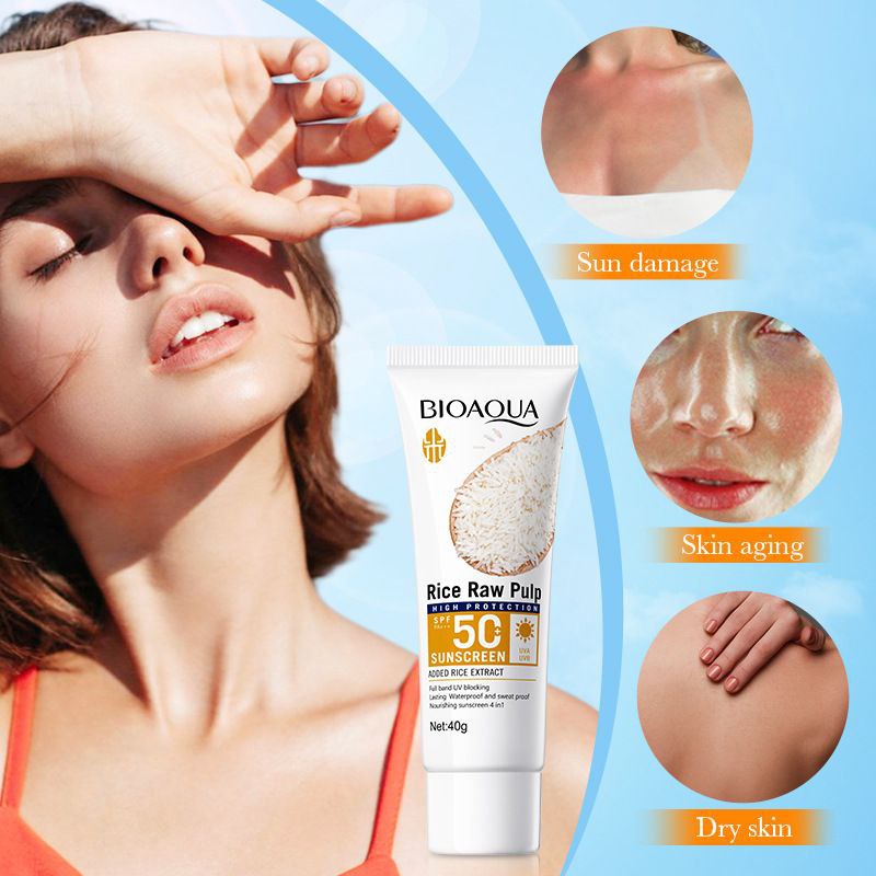 PROTECTOR SOLAR DE PULPA CRUDA DE ARROZ SPF50 BLANQUEADOR REFRESCANTE Y NO GRASO BIOAQUA 40G