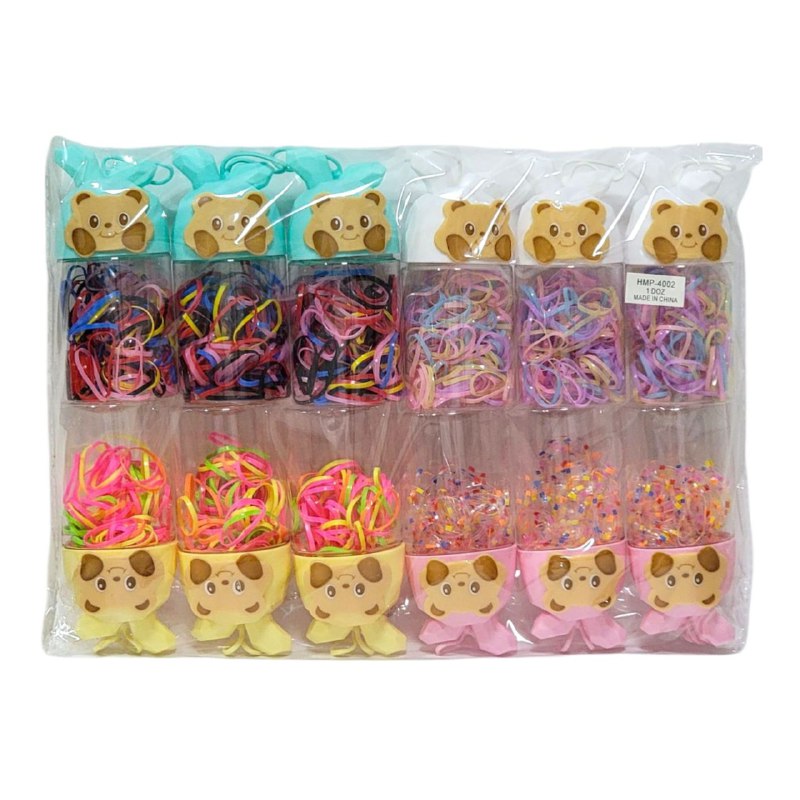 COLA, LIGAS HULES PARA EL CABELLO EN BOTECITO, PAQUETE DE 12 BOTES PARA EL DIA A DIA Y PARA TODO TIPO DE CABELLO