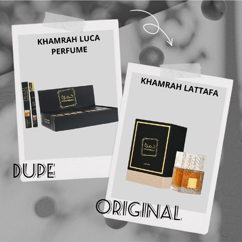 PERFUME EN TUBO PARA HOMBRE KHAMRAH LUCA PERFUME EDP 35ML (H) (AROMA SIMILAR LATTAFA KHAMRAH)