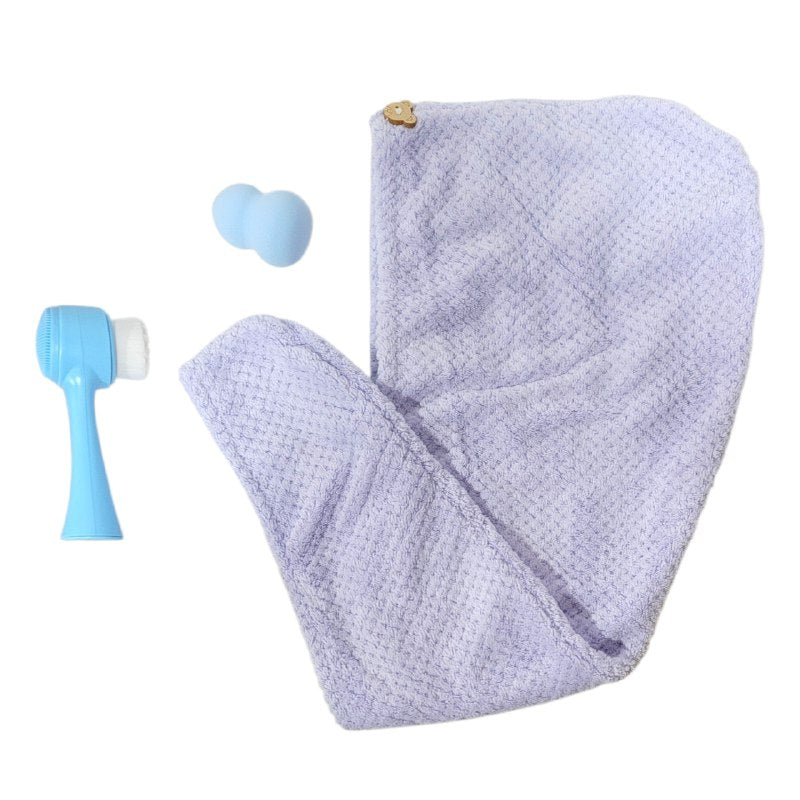 KIT DE CUIDADO PERSONAL, ESPONJA MAQUILLAJE, TOALLA PELO Y CEPILLO FACIAL SWEET BEAUTY