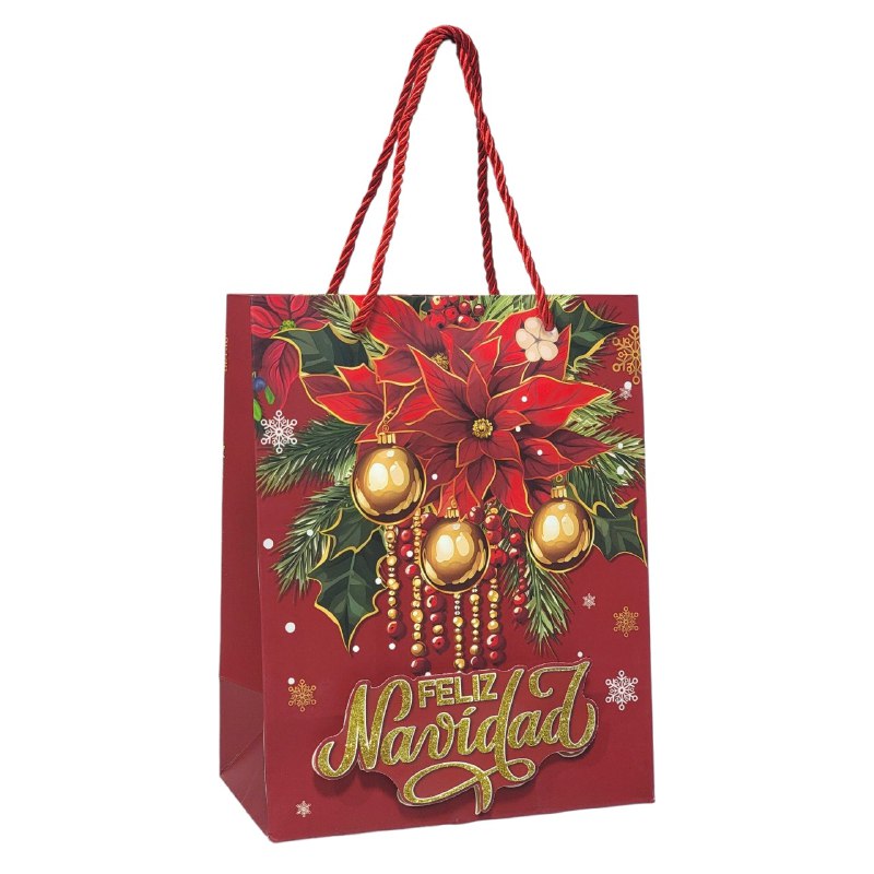 BOLSA DE REGALO NAVIDEÑA PEQUEÑA 18X23X10CM