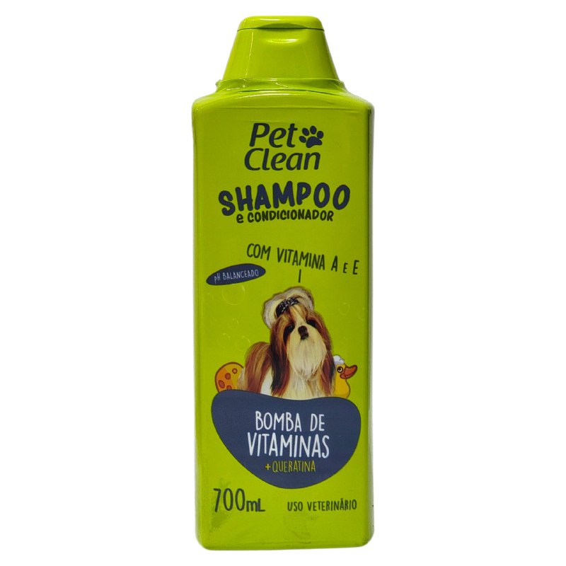 SHAMPOO Y ACONDICIONADOR PARA PERROS, MASCOTAS DE NUEZ DE BRASIL Y VITAMINAS SUAVIZANTES PET CLEAN 700ML