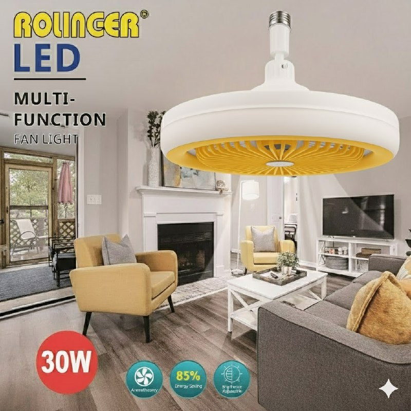 LUZ LED, FOCO VENTILADOR MULTIFUNCIONAL DE 30W CON AROMATERAPIA, SILENCIOSO CON DURACION DE 30K HORAS, AJUSTE DE BRILLO, AHORRO DE ENERGIA ROLINGER LED 130X255MM