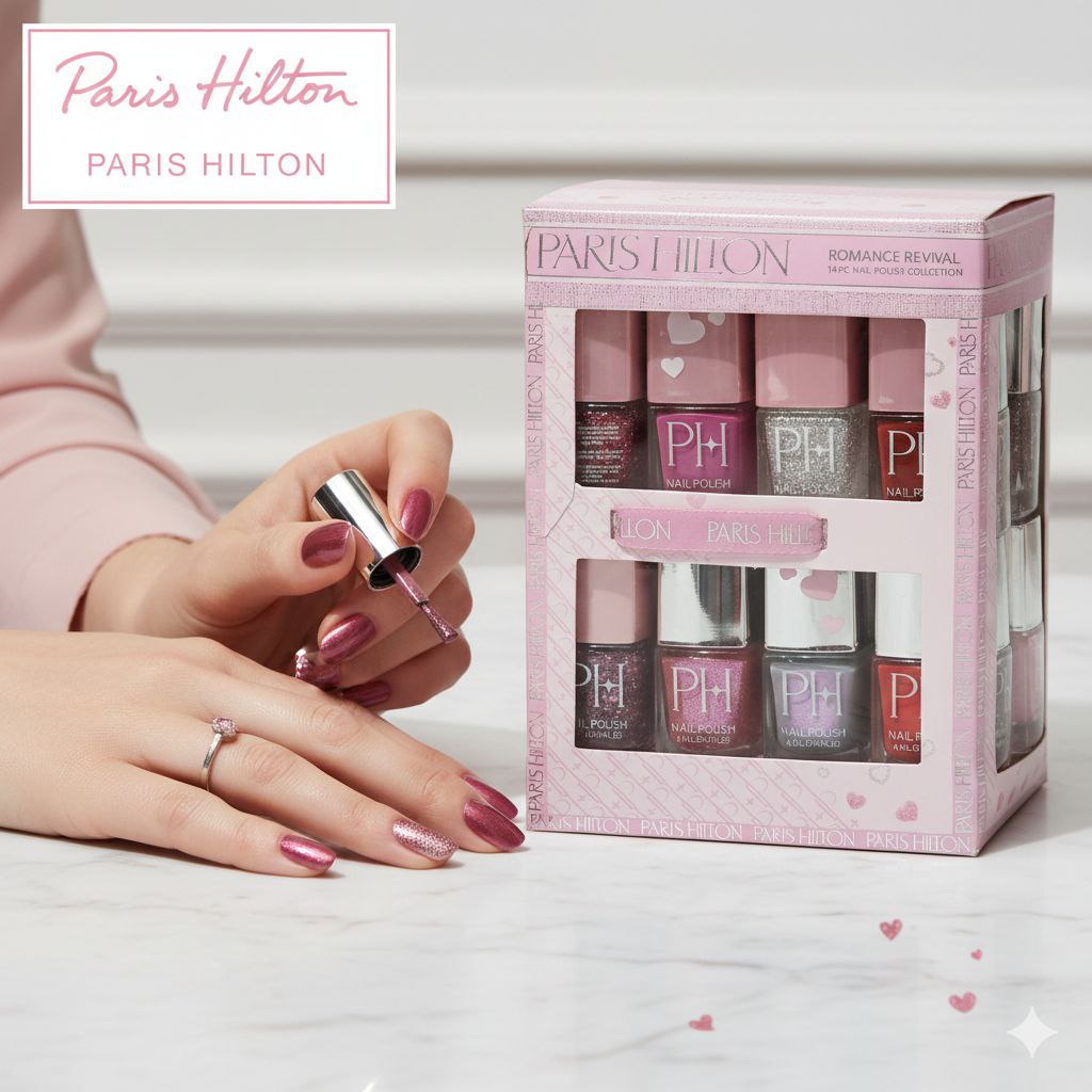 SET DE ESMALTES PARA UÑAS 14PCS PARIS HILTON