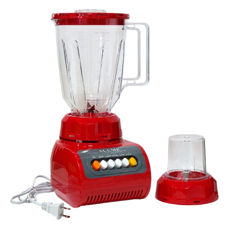 MAQUINA LICUADORA 2 EN 1 DE ACERO INOXIDABLE 1.5L, 4 VELOCIDADES, INTERRUPTOR DE PULSO, BOTE DE PLASTICO, FACIL LIMPIEZA ACCME TM 195X155X355CM