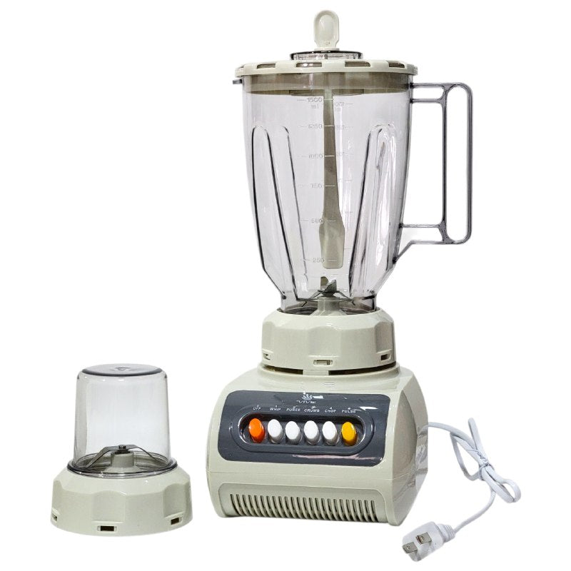 MAQUINA LICUADORA 2 EN 1 CON MOTOR POTENTE DE 350W, TRITURA MEZCLA Y PROCESA CON VELOCIDAD, DE ACERO INOXIDABLE Y CAPACIDAD DE 1.5L VIVE, 3 COLORES