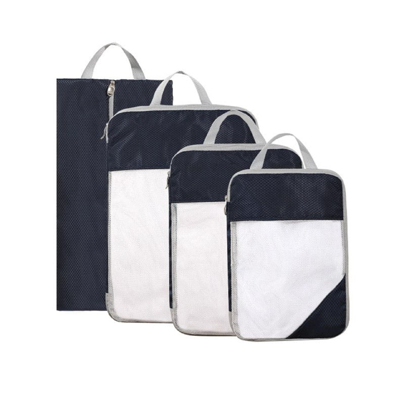 ORGANIZADOR SET PARA AHORRAR ESPACIO EN MALETAS, CUBOS DE COMPRESION PARA MALETAS EQUIPAJE, ROPA Y ZAPATOS EN SET DE 4 PIEZAS