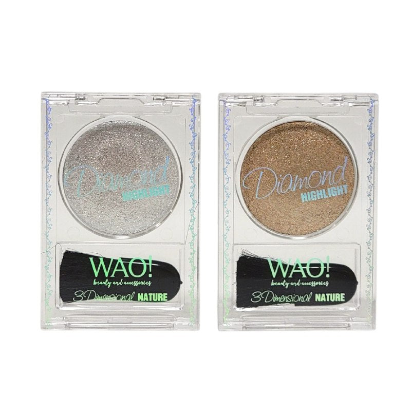 ILUMINADOR EN POLVO MAGICO PARA OJOS LUZ DE DIAMANTE WAO 7.5G, 2 TONOS