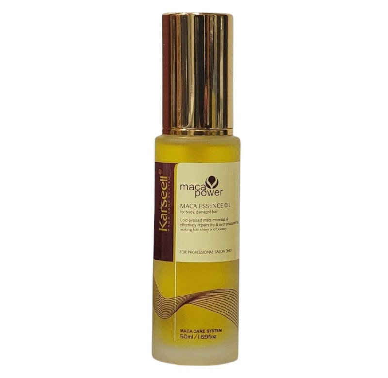 ACEITE PARA EL CABELLO 100 ML ,GOTAS KARSEELL DE REPARACION PROFUNDA DEL CABELLO SECO Y DAÑADO, HIDRATA Y NUTRE ESENCIAL DE MACA 50ML