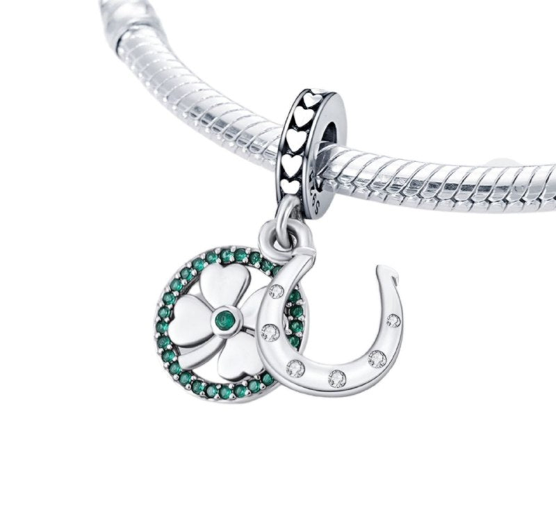 PCHARM4123 FORMA HERRADURA Y TREBOL DE LA SUERTE PANDORA PLATA 9.25