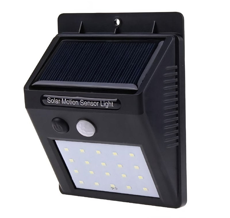 LUZ LED, SOLAR, LAMPARA DE PARED CON ENERGIA SOLAR, SENSOR DE MOVIMIENTO, GRAN ANGULO Y DISTANCIA SOLAR POWERED LED WALL
