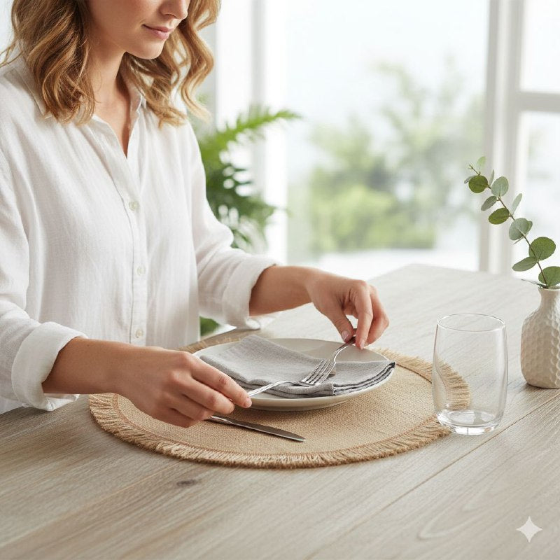 MANTEL DE COCINA PARA MESA COMEDOR CIRCULAR ANTIDEZLIZANTE 38CM