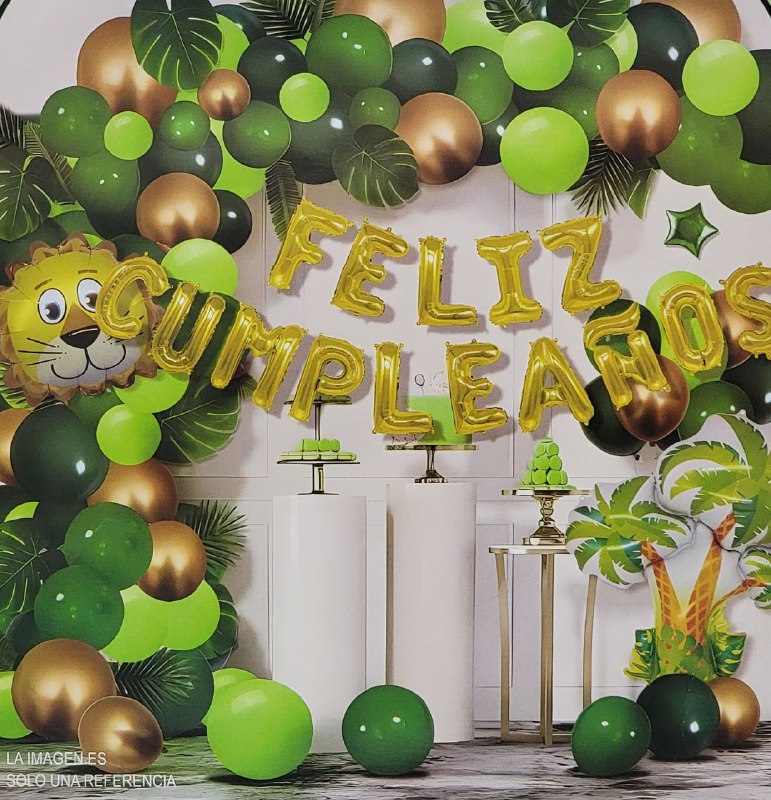 DECORACION PARA CUMPLEAÑOS EN SET COMPLETO, 1 CORTINA, 77 GLOBOS