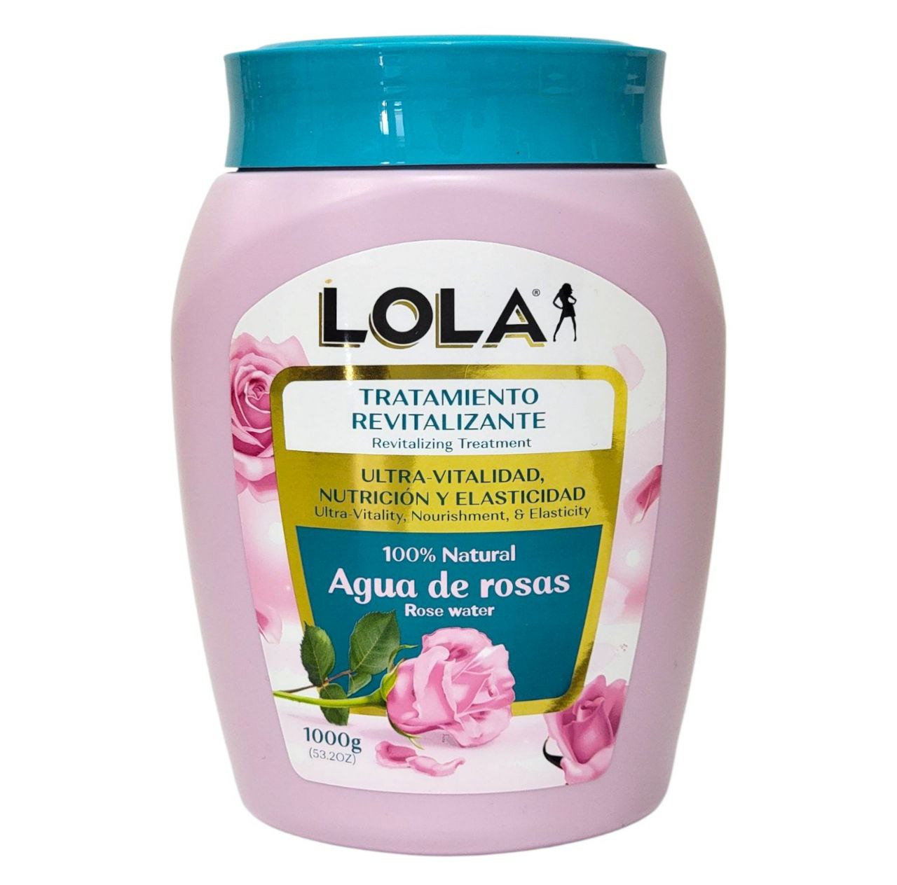 TRATAMIENTO PARA EL CABELLO REVITALIZANTE DE AGUA DE ROSAS, DA VITALIDAD, NUTRICION, ELASTICIDAD Y HIDRACION, DEJANDOLO SUAVE, BRILLANTE Y REVITALIZADO LOLA 1000G