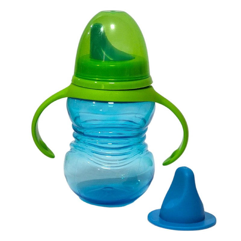 VASO PARA BEBES DE ENTRENAMIENTO CON ASA Y DOBLE BOQUILLA CON CAPACIDAD DE 210ML SMILY BABY